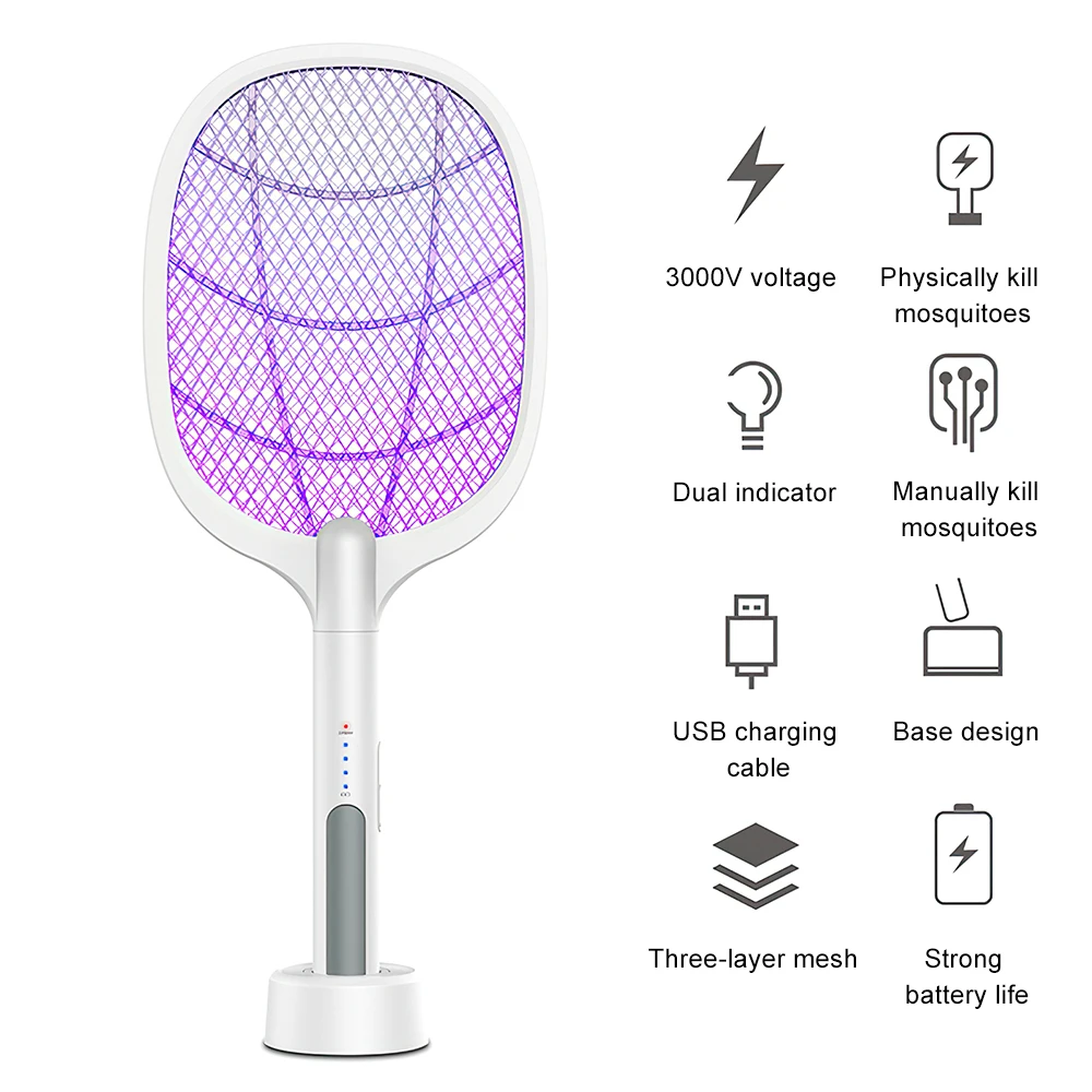 

Электрическая ловушка для насекомых с УФ-лампой, 3000 В, USB, 1200 мАч