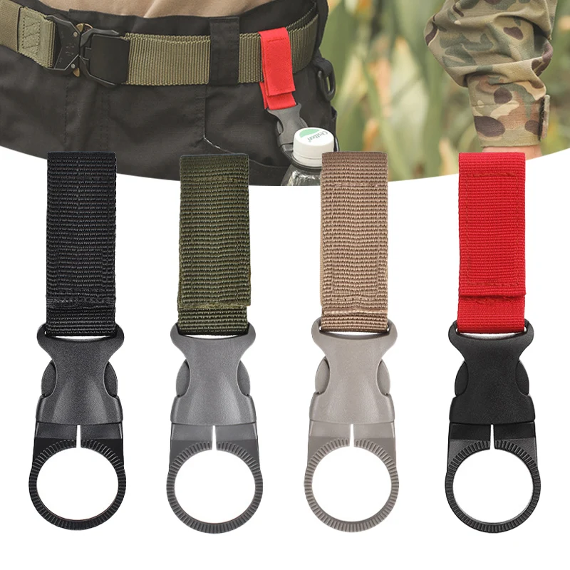 

Multifunction Water Bottle Holder Clip tactical Nylon Webbing Buckle Hook Kettle buckle Climb Carabiner Belt Backpack Hanger