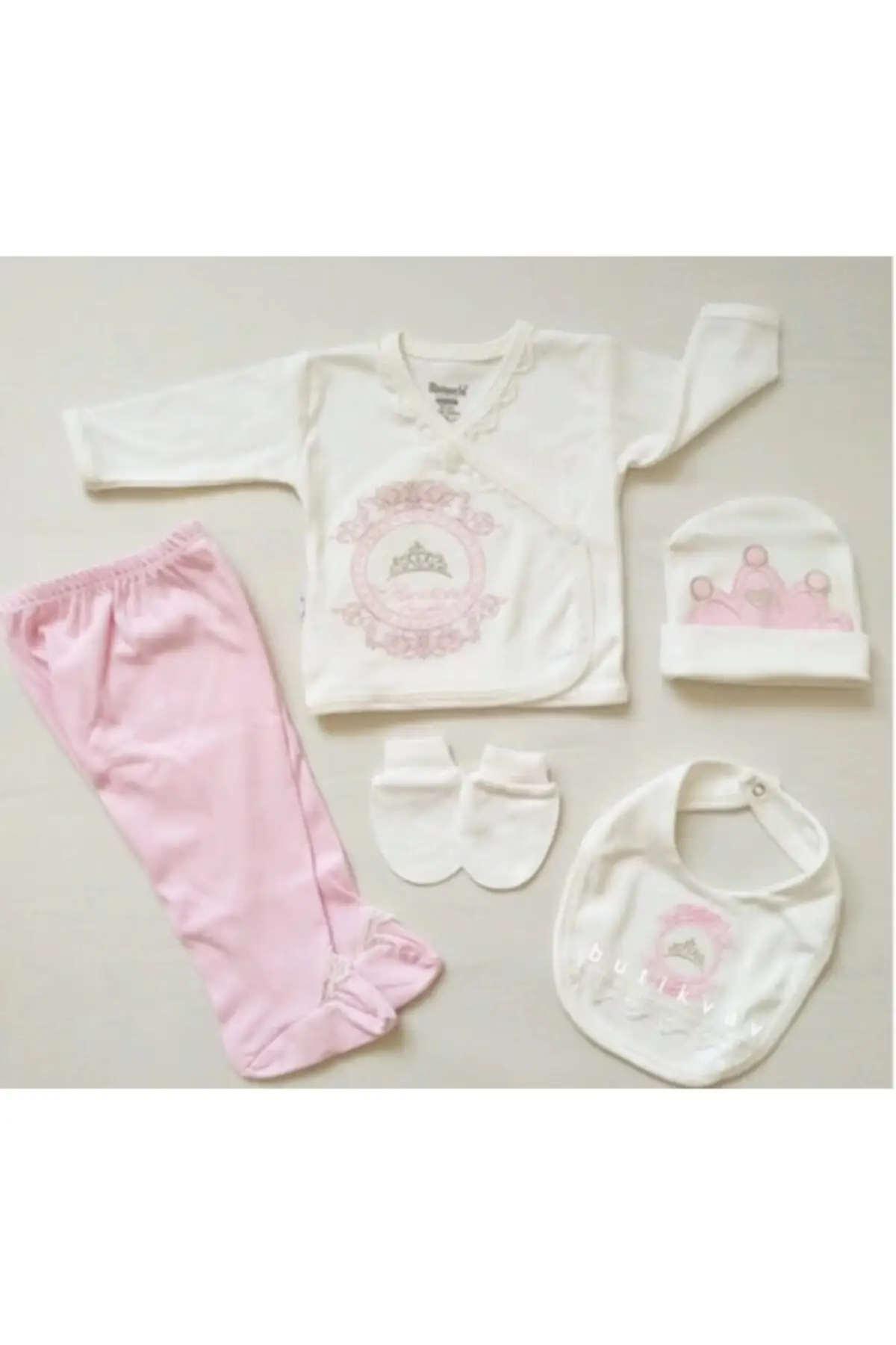 

Детская одежда Bebe Princess 5 'li The Zibin, хлопковая Розовая Одежда с принтом для больниц