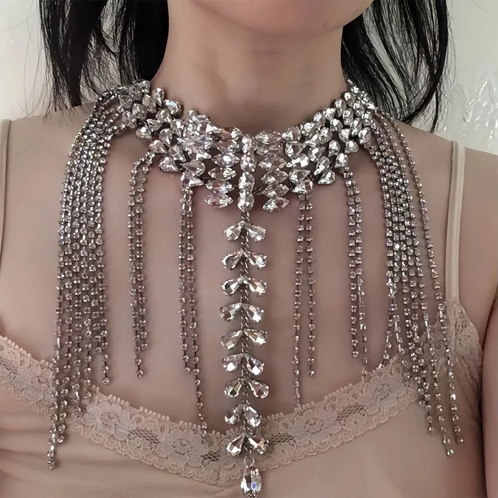 2024 роскошный дизайн золото серебро циркон ожерелье с кисточками ювелирные