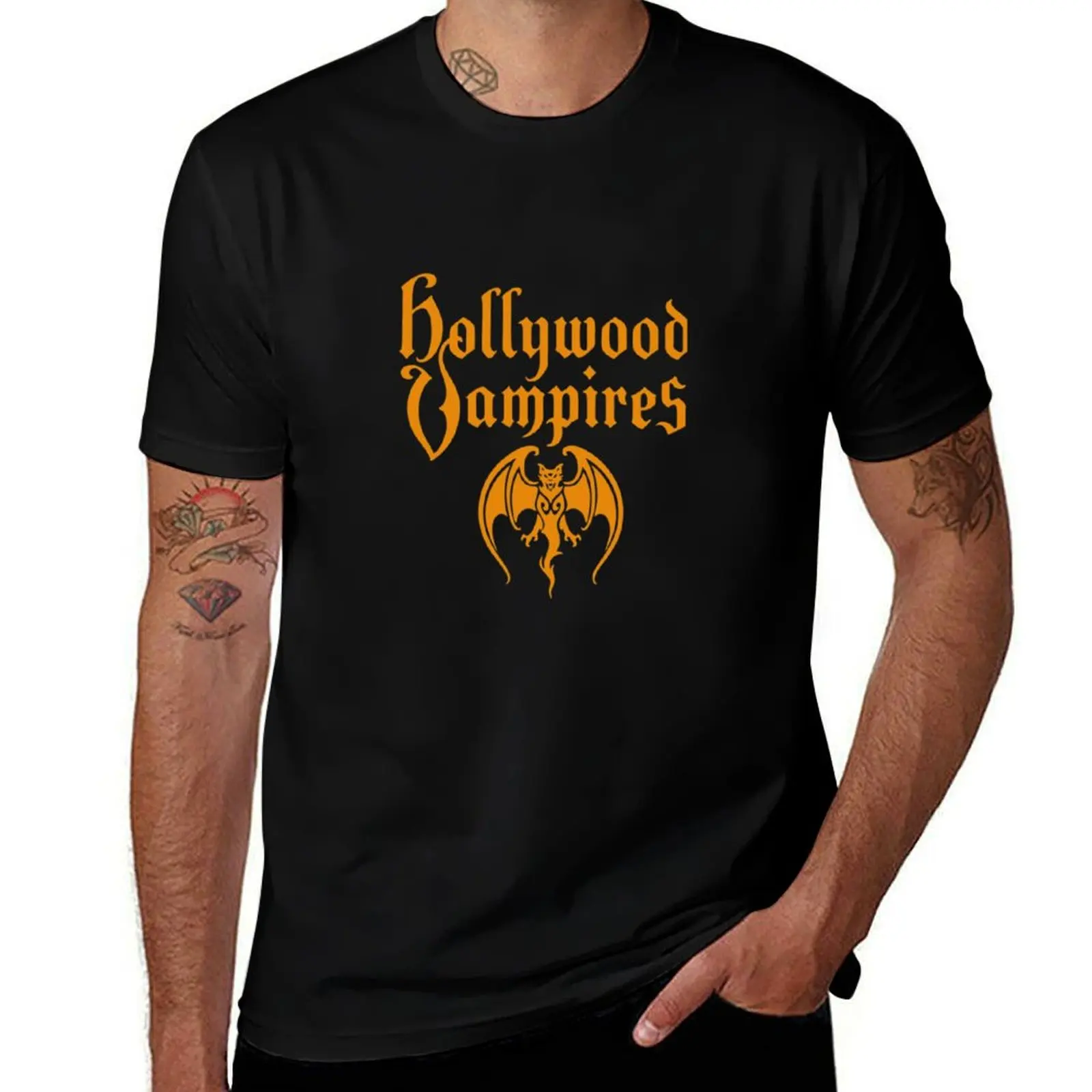 Лидер продаж - футболка Hollywood Vampires Merchandise дизайнерские рубашки рубашка на заказ
