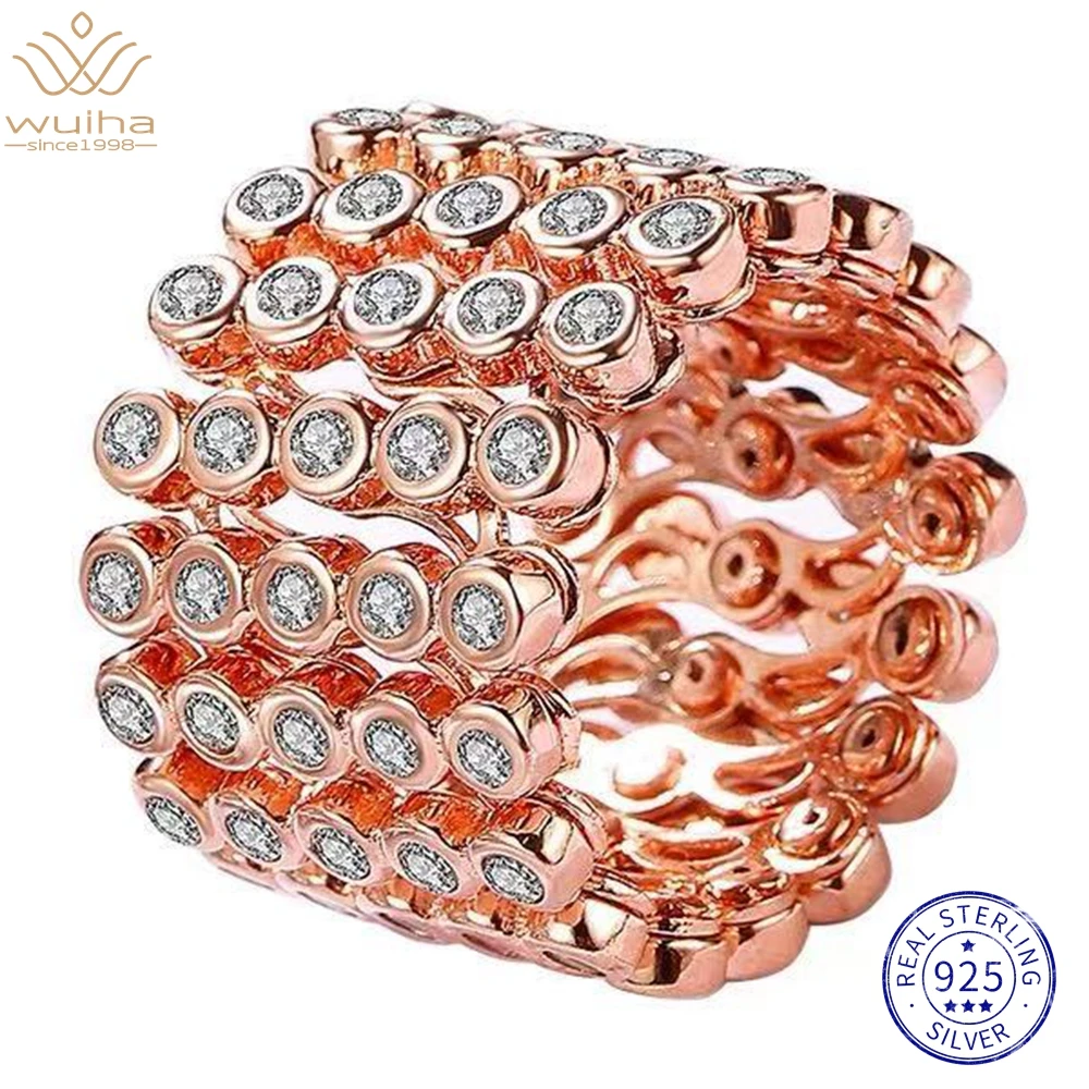 

Бриллиантовое кольцо WUIHA из серебра 925 пробы с муассанитом