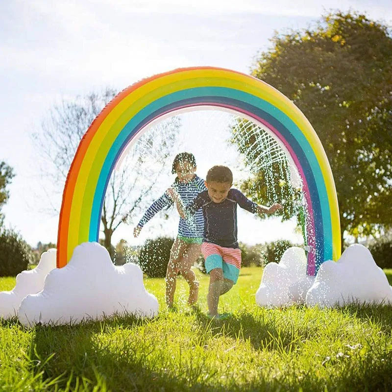 

Летняя уличная садовая лужайка 170*120*55 см, маленький Радужный дверной мост, надувной сбрызгивающий спрей, игрушка для маленьких детей