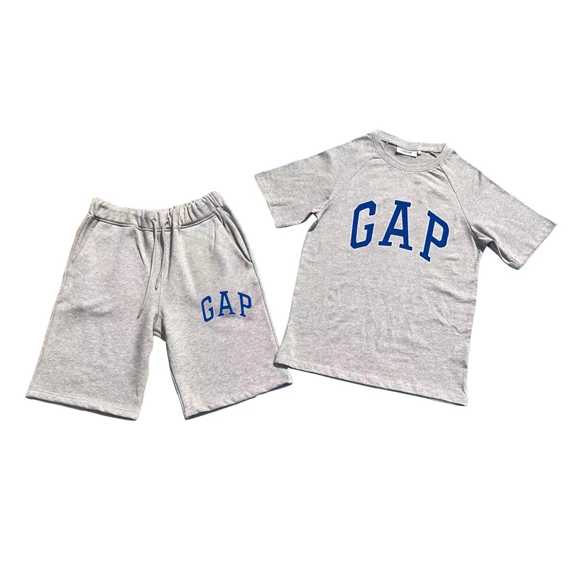 

Летний Новый Стиль, мужской повседневный костюм с шортами, футболка с круглым вырезом, Пляжная футболка с коротким рукавом, Мужская одежда, ...