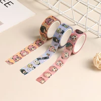 spy x family sticker tape cute anime cartoon kawaii expression sticker tape around harajuku label masking tape decoration