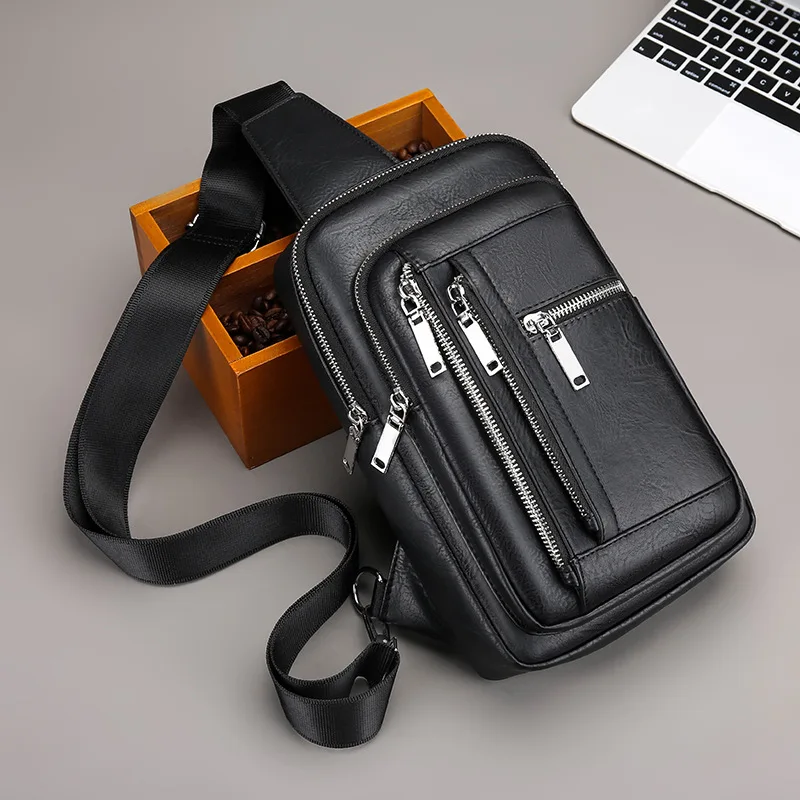 

2022 Bags Chest Crossbody Trip Male Men Bag Outdoor Sling Handbag Pack Men One Bag Leather Shoulder Messenger Travel Bag