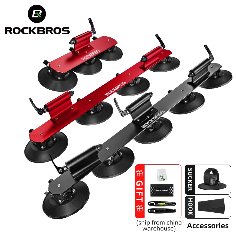 

ROCKBROS Bike Carrier Car Roof-Top Suction Transport Rack Fixing MTB Bicycle Hub Quick Install Vacuum Chuck Cycling Accessory