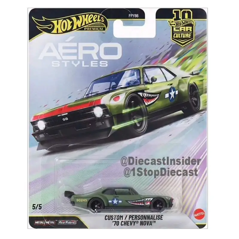 Фото Коллекционная модель автомобиля Hot Wheels Aero Styles: Nissan Skyline GTR, Audi A4, Nissan S15, Lexus RC, Chevrolet (серия Premiums Fpy86) №3