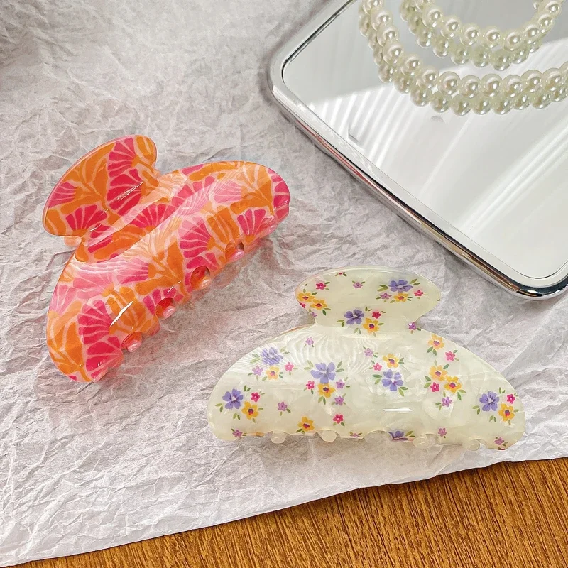 Винтажные заколки для волос с цветочным принтом