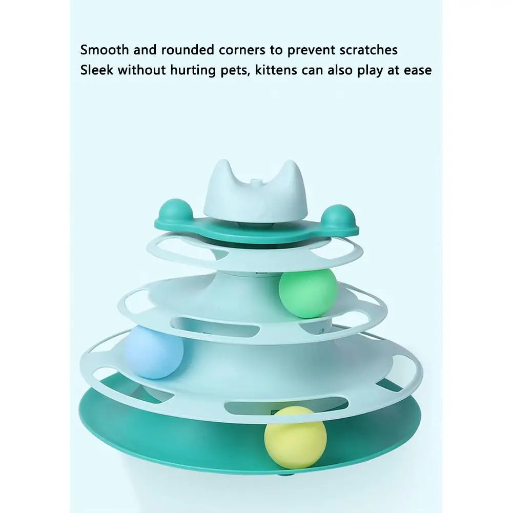 

Four-layer Turntable Cats Toy With Sponge Non-slip Pad Intellectual Track Tower Interactive Toy Pets Suppliers
