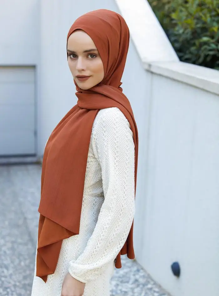 

WOMEN HIJAB SHAWL ACCESSORY SCARF COTTON MEVSİMLİK FLAT COLOR TILE