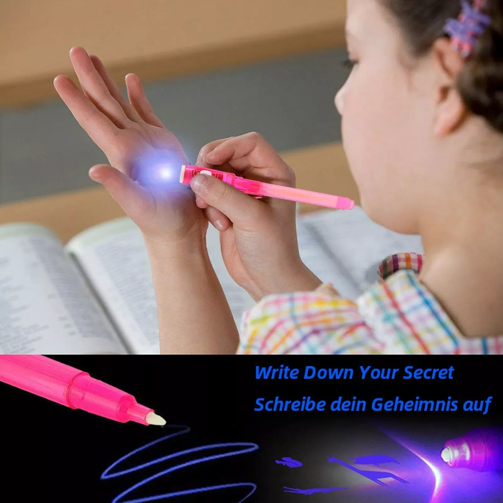 

Light Combo Stationery Invisible Marker Pen Highlighter Office Ink Fun Color Stick Colorless Words Graffiti Light Pen