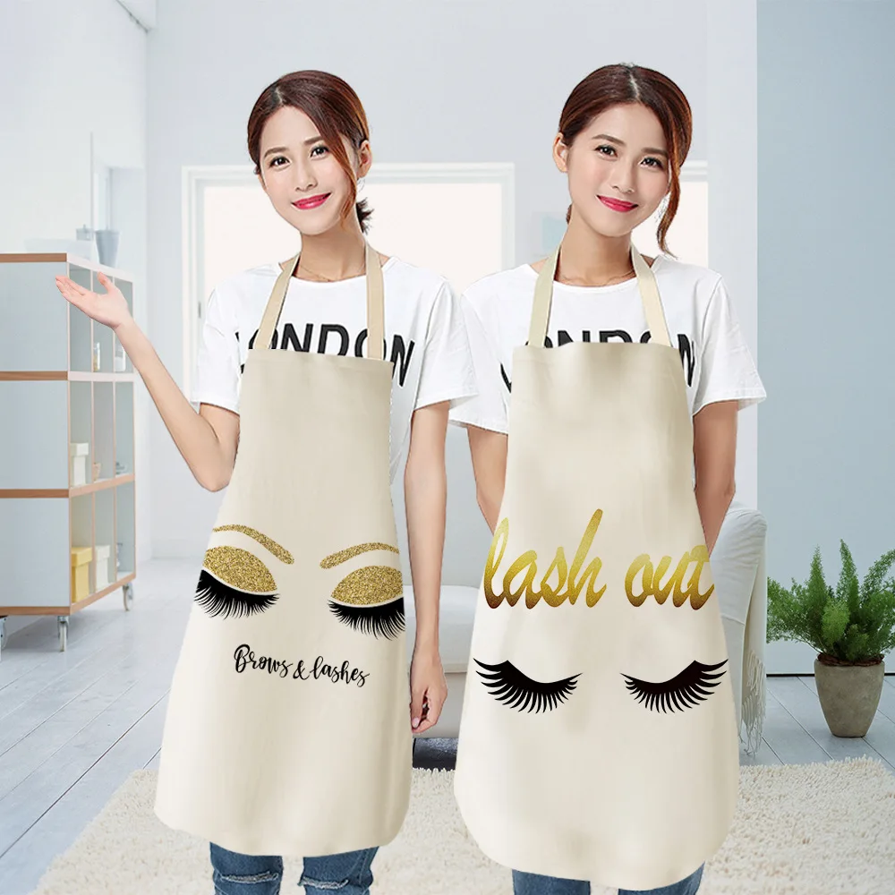 

68*55CM Cotton Eyelash Pattern Apron Grafting Eyelashes Dedicated Ladies Adult Clean Pinafore Eyelash Extension Tool Customize