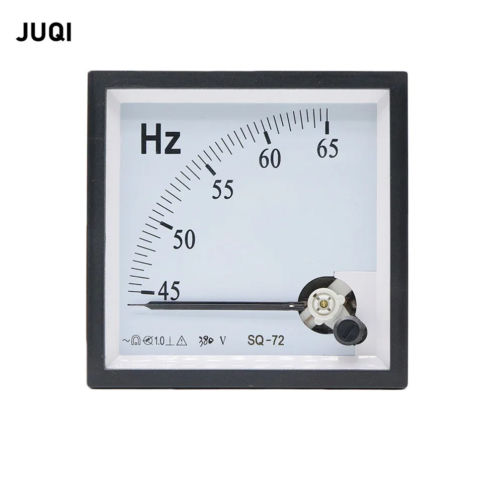 

SQ-72-HZ Pointer type AC 100/220V/380V Analog Panel Frequency Meter Tester Gauge Hertz Indicator 45-55Hz 45-65Hz 55-65Hz 72x72mm