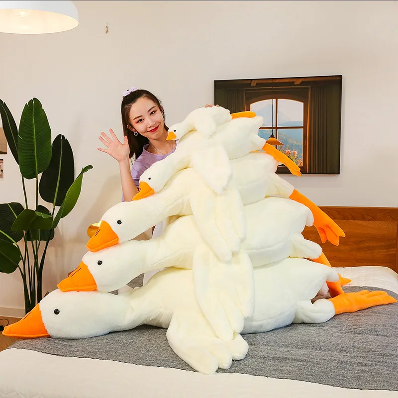 

50-160cm Cute Cotton Goose Stuffed Toys Animal Baby Accompanying Plush Toy Comfort Dolls Soft Pillow Nordic Home Decor Girl Gift