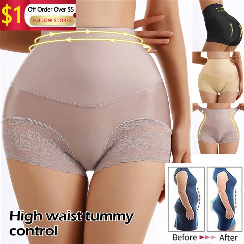 

Women Boxer Briefs High Waist Tummy Control Panties Slimming Underwear Waist Trainer Shapewear Briefs Butt Lifter Shapers