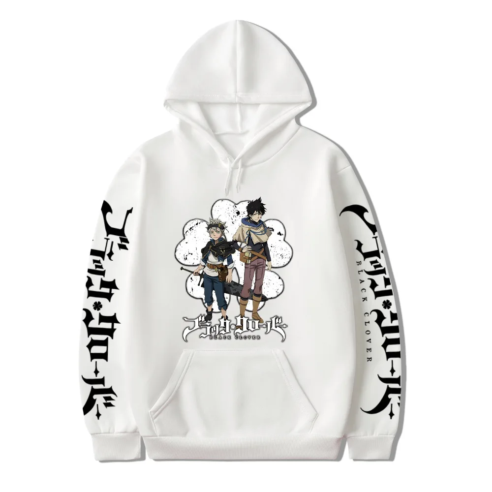 

Black Clover Casual Hoodies Teenagers Hooded Sweatshirt Boys Girls Pullover Fleeces Long Sleeve Cartoon Print Sweater Clothing