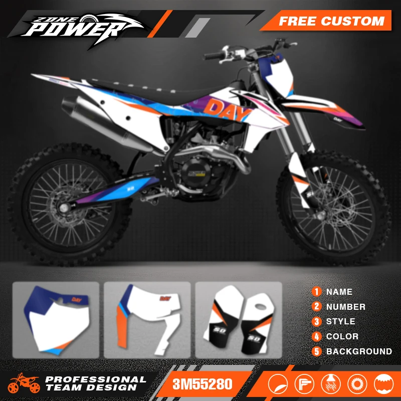 Powerzone Custom Team графические наклейки Набор наклеек для KTM EXC EXC-F 2020 2021 2022 2023 SX SXF 2019 101