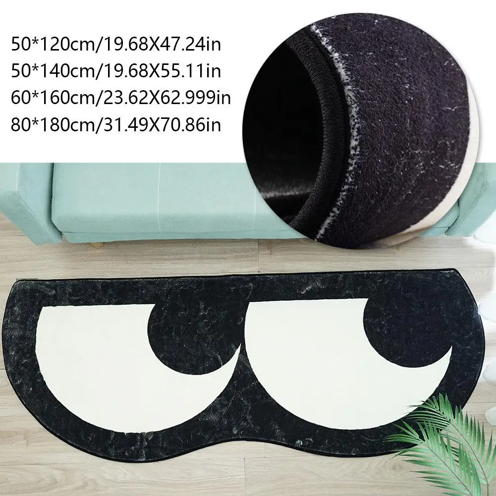 

Cute Cartoon Faux Cashmere Slant-eye Rug Living Room Eye Mat Flocking Plush Carpet Bathroom Floor Water Anti-slip Absorptio Q9L2