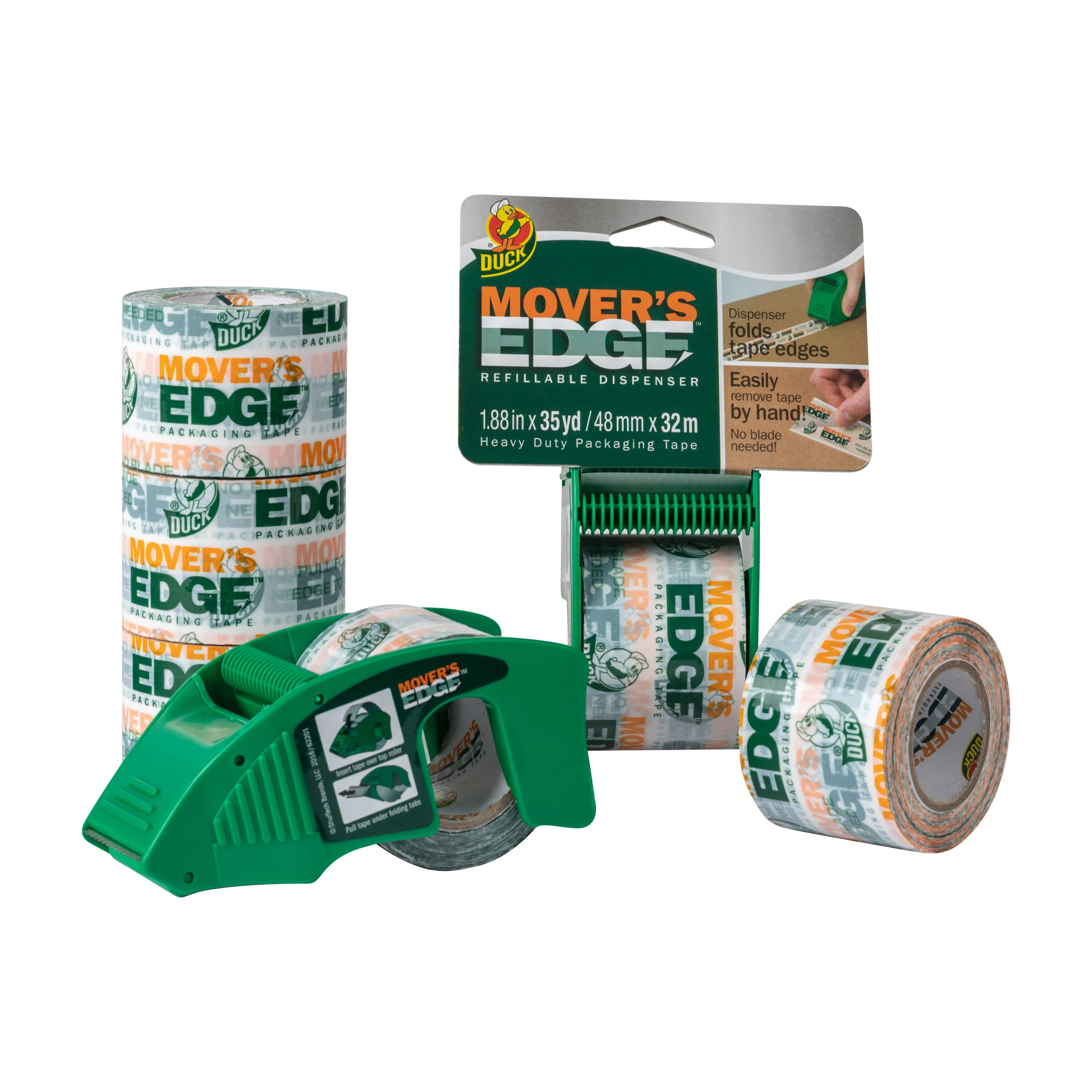 

Duck Mover's Edge Tape, 1.88 in x 35 yd, Multicolor, 6 Pack