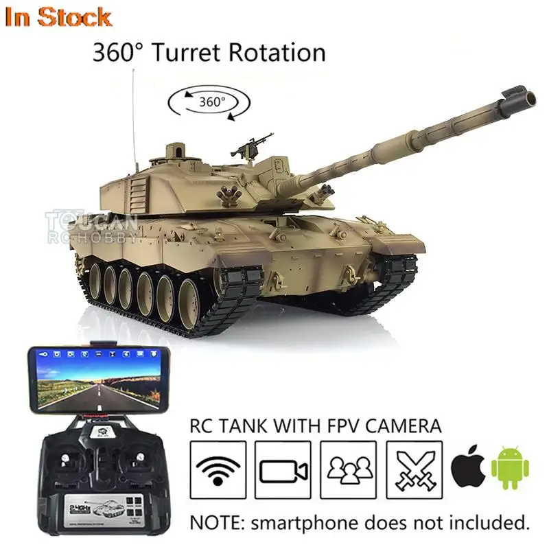 

FPV Heng Long 1/16 Scale 3908 Plastic Challenger II RC Танк 360 ° револьверная коробка передач BB стрельба колеса игрушки TH17736-SMT5