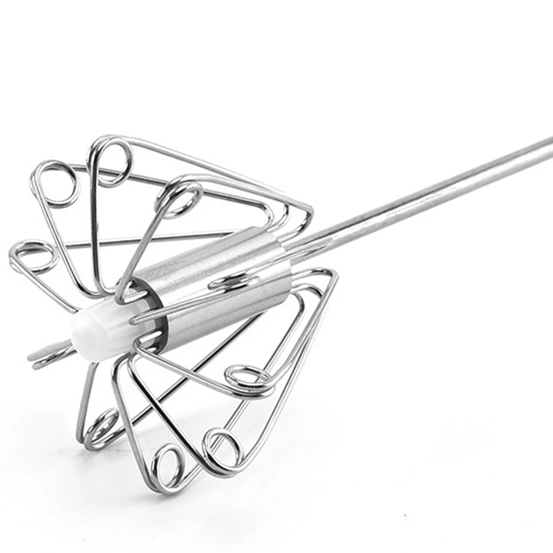 Вращающийся кухонный миксер из нержавеющей стали ручной венчик для взбивания