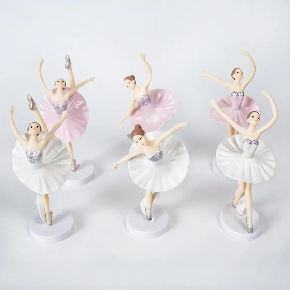 

3Pcs/Set Creative Cake Toppers Easy Installation Wide Applications Dancing Ballerina Ballet Girl Resin Figurine Ornamental