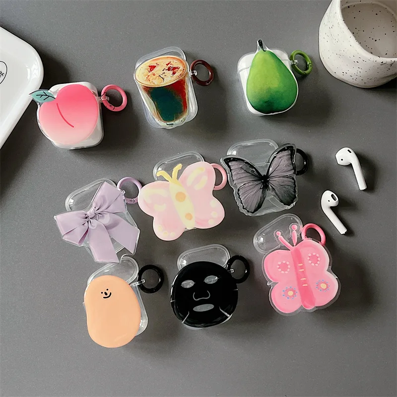 

Creative Fruits Butterfly Case for Apple AirPods 1 2 3 Pro Cases Cover IPhone Bluetooth Earbuds Earphone Air Pod Pods Case