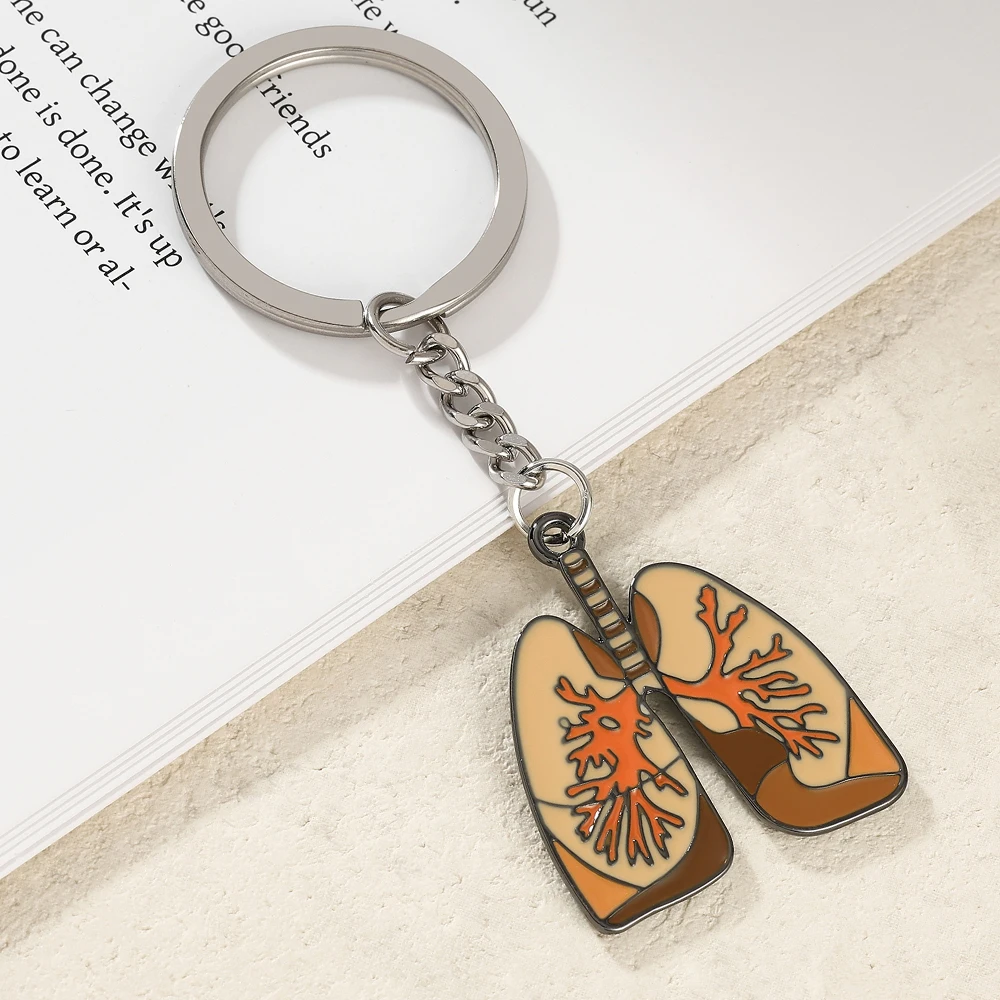 DCARZZ медицинский брелок с подвеской для легких креативный эмалированный кулон