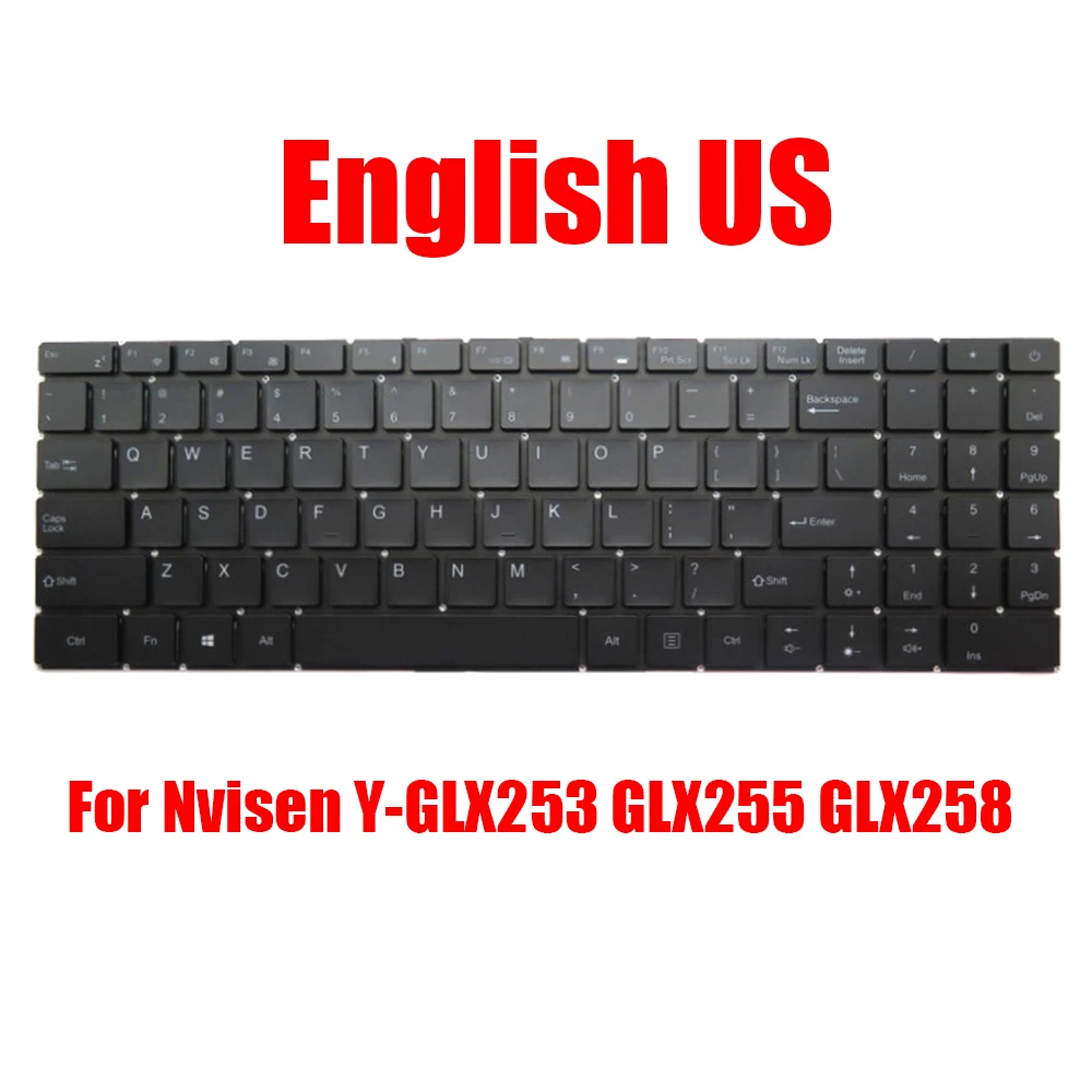 Сменная Клавиатура для ноутбука, задние зеркальные наклейки 15,6, Y-GLX253 GLX255, GLX258, английская, черная, с подсветкой, Новинка