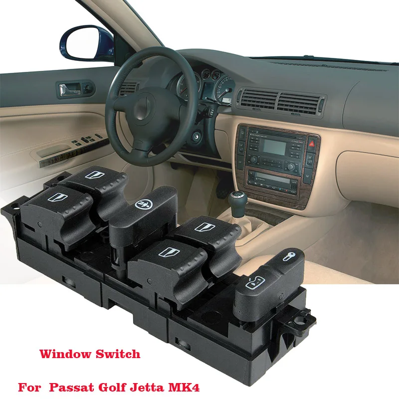 Window Panel Master Switch Press For VW Passat Golf Jetta MK4 B5 B5.5 1998-2004 1J4 959 857D 1J4959857B
