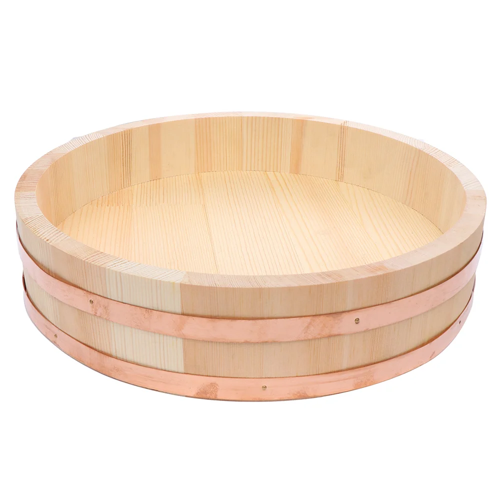 

Sushi Bibimbap Wooden Barrel Bucket Japanese Style Rice Korean Mix Bowls Tray Pine Hanging
