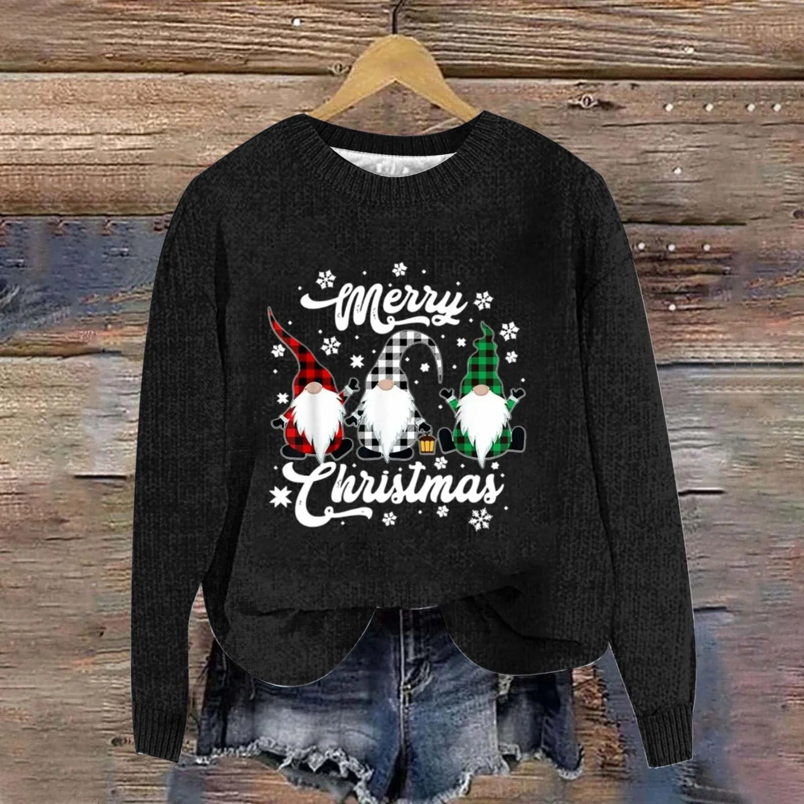 Женский осенне-зимний модный длинный массивный свитер с круглым вырезом и