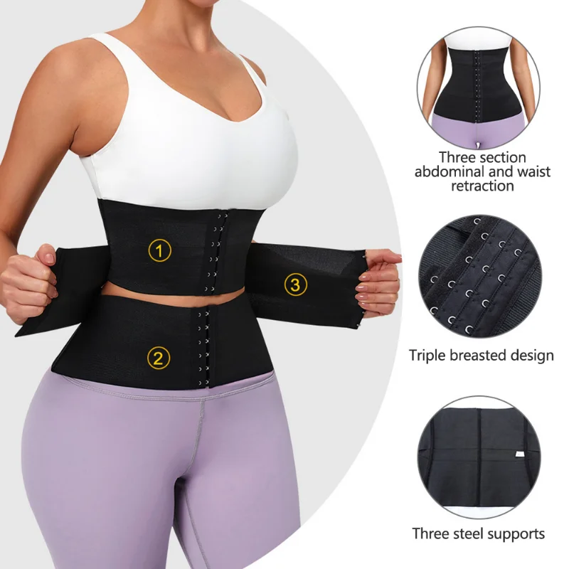 3 In 1 Waist Cinchers For Women Compression Tummy Slimming Belly Workouts COMFREE Waist Trainer Trimmer Belt Bodyshaper Corsets