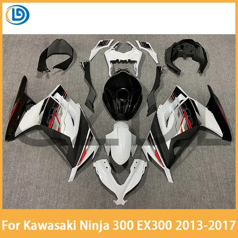 

For Kawasaki Ninja 300 EX300 Motorcycle Fairing Kit 2013 2014 2015 2016 2017 ABS Customized Full Car Fairing black and White