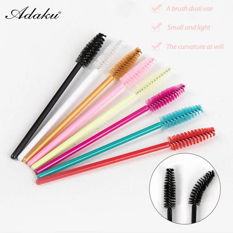

Одноразовая цветная Кисть для макияжа ADAKU, 50 цветов, регулируемая кисть для бровей, сплошной стержень, Кисть для макияжа, инструменты для мак...