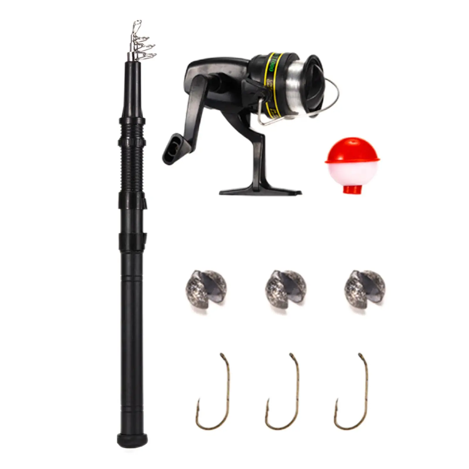 Telescopic Reel and Fishing Rod Combo Metal and Line Tackle Set 1.6M Lake for Sea Carp Fishing Salmon Travel Freshwater