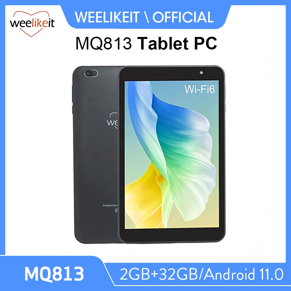 Weelikeit-Tableta ultradelgada de 8 pulgadas, Tablet con Android 11, 1280x800, IPS, PC, 2GB de RAM, 32GB de Rom, Allwinner A133, Quad Core, Wifi6, 3500mAh