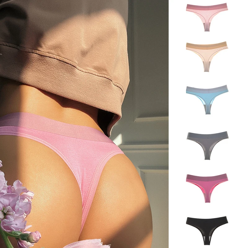 

Women Underwear Cotton Seamless Sexy Low Waist Thong Women Hot Sale Comfortable Elastic Fitness Sports Thong