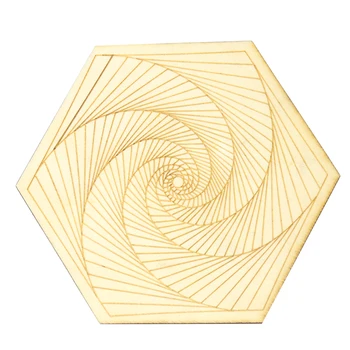 Spiral Wooden Decorative Board Coaster Placemat Crystal Stone Base Sacred Geometry Energy Carven Plate Healing Meditation Pad