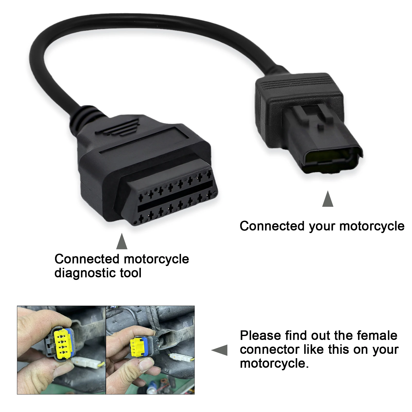 

Диагностический кабель OBD для Ducati, 4-контактный на 16-контактный адаптер OBDII для мотоциклов Monster, Hypermotard, Panigale, Diavel, Multistrada