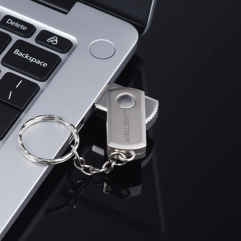 Вращающиеся металлические флэш-накопители JASTER USB 2.0 128 ГБ 64 бизнес-подарок