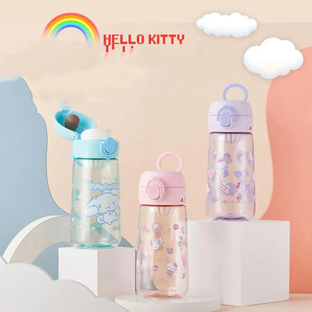 

500Ml Sanrioed Water Bottle Large Capacity Kawaii Hellokittys Cute Kuromi Water Cup Sport Tea Coffee Glass Student Kid Girl Gift