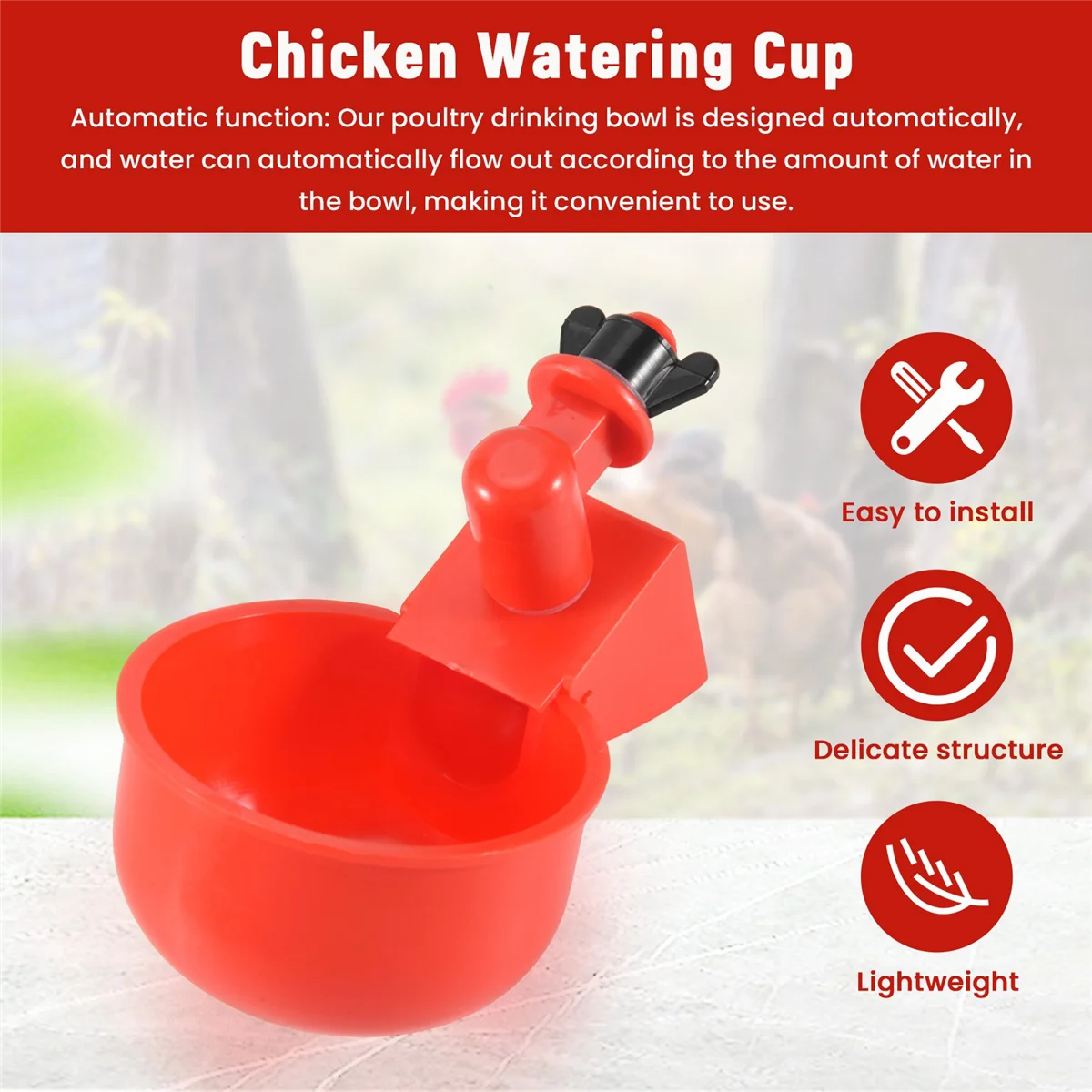 Чашка для полива кур автоматическая поилка птицы 12 шт.