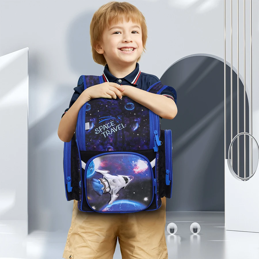 Kids Grade 1-5 Student Children Orthopedic Spaceship Pattern School Bags For Boys Bagpack Mochila Escolar Satchel Backpack