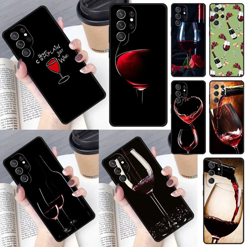 Фото Чехол для телефона Samsung Galaxy S26 Ultra S25 S24 S23 S22 S21 S20 Note10 Plus FE в дизайне бокала для красного вина №1
