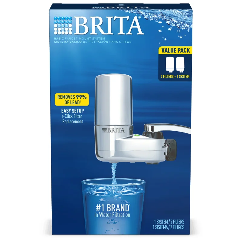 

Brita Tap Water Faucet Filtration System with Filter Change Reminder