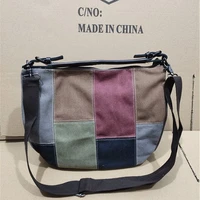 2022 top quality women canvas shoulder bags shell patchwork handbags canvas tavel totes brand women cross body bags