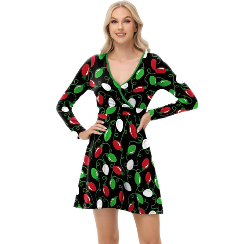 Новое европейское и американское модное сексуальное платье рождественская юбка