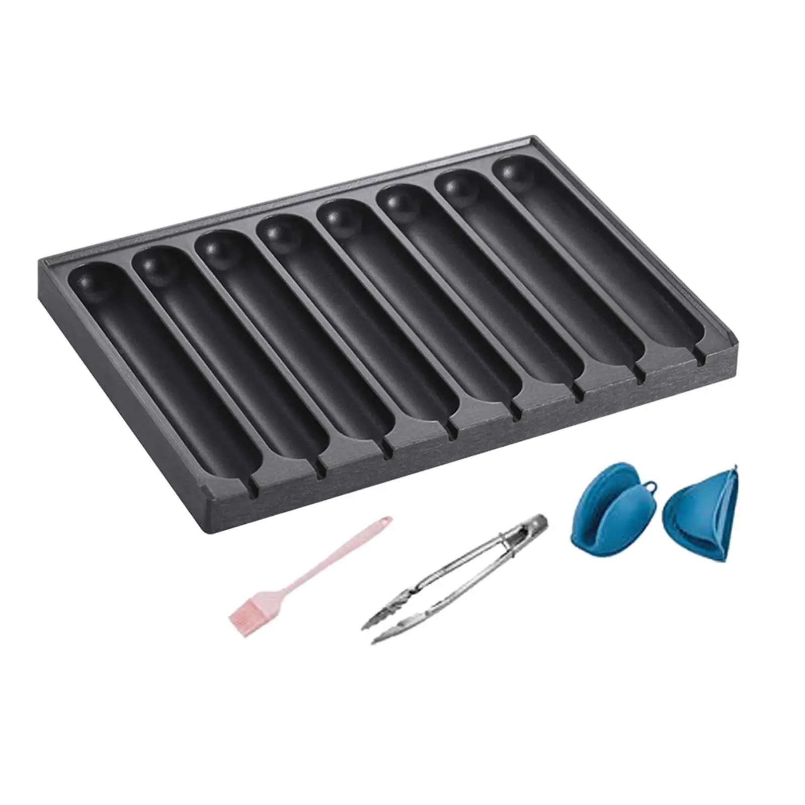 

Sausage Grilling Pan Nonstick DIY Rectangle Grill Pan Corn Dog Maker Hot Dog Maker for Breakfast Cooking Kitchen Baking Outdoor